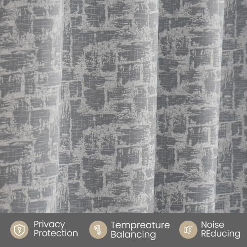 Image of FRESH FROM LOOM Premium 9 ft Door Curtains for Slider Track | Non-Ring Curtains | 100% Blackout | Non-Ring Curtains | S-Wave Pleat | Parda | Light Block Blackout Parde (Grey | 9 FT Long Set of 2)