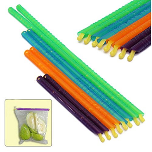 Preisvergleich Produktbild Albeey 12 Stück Verschlussclips für Beutel Verschlussklemme für luftdichtes Aufbewahren zufällige Farbe
