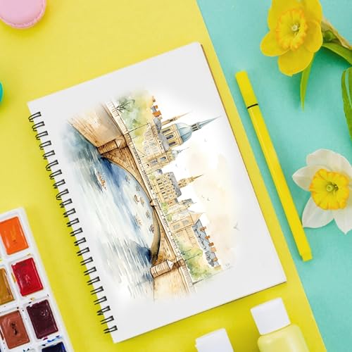 Image of Notehouse A4 Sketchbook Hard Bound Made for Artist 140 GSM Art Notebook (30x21 cm) | 80 White Unruled Pages | Thick Smooth Drawing Paper | Yellow Hard Cover
