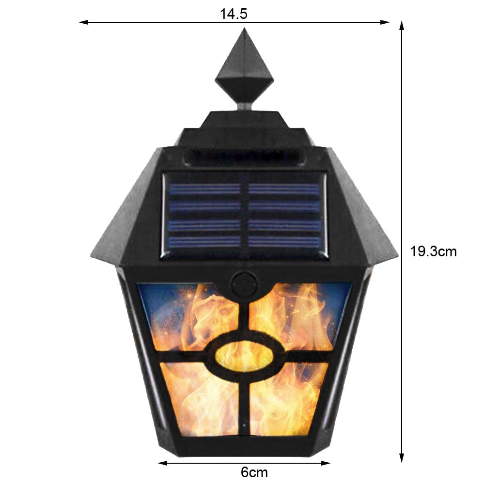 Applique murale solaire LED rétro flamme lampe torche d'extérieur étanche lampe de jardin