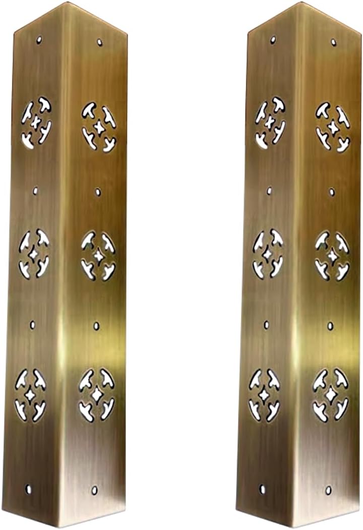 2Pcs Antique Solid Brass Corner Protectors 90° Angle Edge Vintage Protectors for Table Chair Cabinet Corner Guards (Antique Bronze)