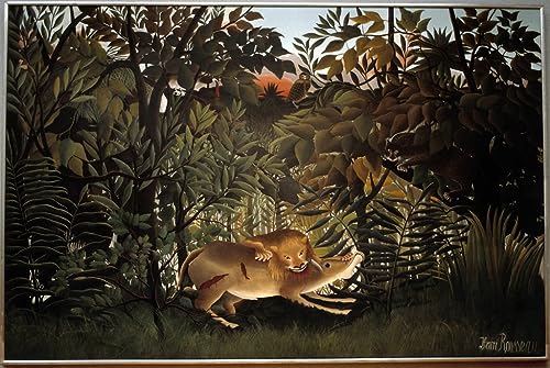Murales León hambriento de Henri JF Rousseau regalo mudanza 60x90cm