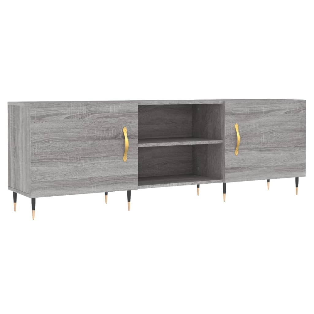 Meuble TV bas en bois gris Sonoma 150x30x50 cm avec pieds en métal