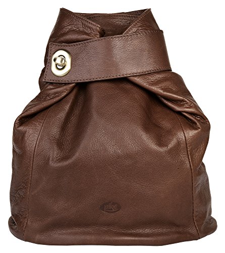 Preisvergleich Produktbild Piké Rucksack für die City Echt Leder braun Damen - 016648