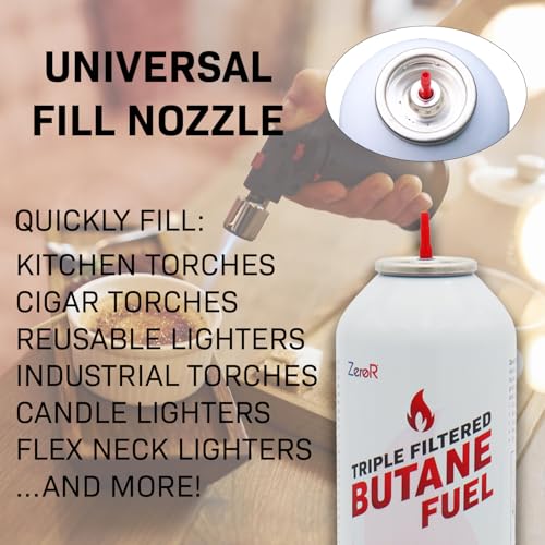 image for ZeroR® 100% Butane Fuel Refill | 10.67 fl oz 315ml | Made in USA | Bu
