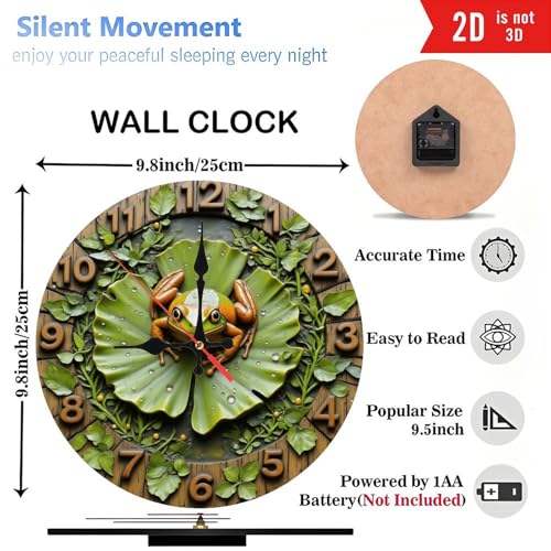 Reloj de pared decorativo 10 pulgadas hojas verdes miniatura 3