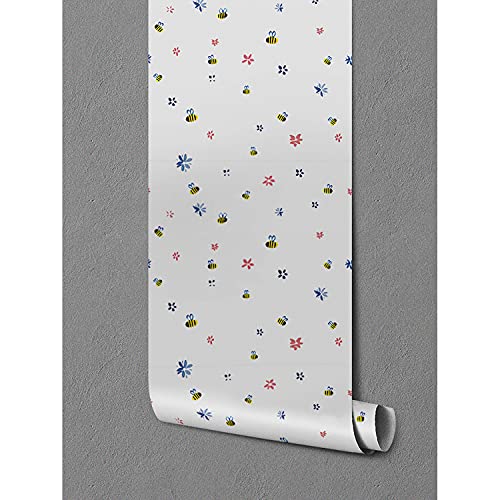 Papiers peints fleurs d'abeille décoration muraux meuble chambre salon - 5