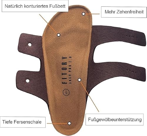 FITORY Herren-Sandalen mit Fußgewölbeunterstützung, verstellbaren Schnallenriemen und Kork-Fußbett für den Sommer, bräunlich-gelb, Größe 43