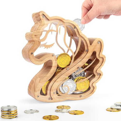 23% Off Foyucool Wooden Unicorn Piggy Bank for Kids - Image 2