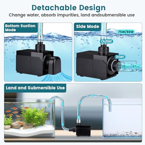 Image of hygger 2380GPH Aquarium Water Pump with Intelligent Controller,DC 24V Ultra Quiet Powerhead, Powerful Return Pump for Fish Tanks, Aquariums, Ponds, Fountains, Sump, Hydroponics (75W, 17.8ft)