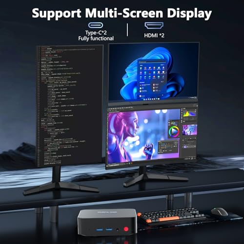 Image of Colorful Mini PC,16GB DDR4 512GB SSD,12th Gen Alder Lake N100 (up to 3.4GHz) Mini Desktop with PWM Smart Quiet Fan,Support 4K Quad Display,WiFi,BT,HDMI,Gigabit Ethernet for Home /Business /Office