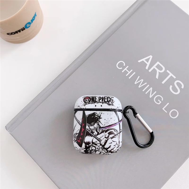 LEWOTE Compatibile con Apple AirPods 4 custodia protettiva divertente con simpatico cartone animato cover con portachiavi [serie One Piece] (Ace