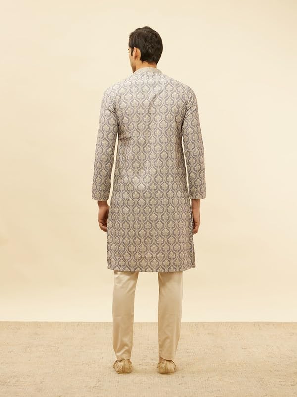 Manyavar Men Blended Cotton Printed Kurta Pyjama Set2