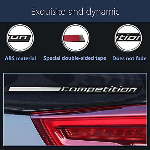 Image of 2pcs 17.2CM Glossy Black Competition Bar Underlined Emblem for BMW Thunder Edition M1 M2 M3 M4 M5 M6 M7 M8 X3M X4M X5M X6M Car Trunk Sticker Rear