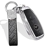 muekzru for Mercedes Benz Key Fob Cover,Key Cover Key Chain Bling Crystal Leather Key Fob Sleeve...