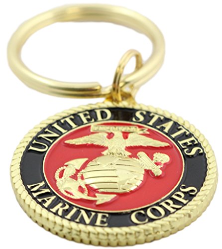 EEC, Inc. US Marine Corps Logo Keychain Patriotic Key Ring Military Gift Men Women Veteran,Red,1 1/2
