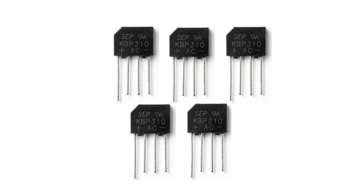 5pc KBP310 Bridge Rectifier Diode Single Phase 3Amp 1000V KBP 310 3 A 4pin | KBP-310 Single Phase Rectifier full wave AC to DC Conversion SIP-4 Through Hole Electronic Robotic Power Supply Component 12v-image-10