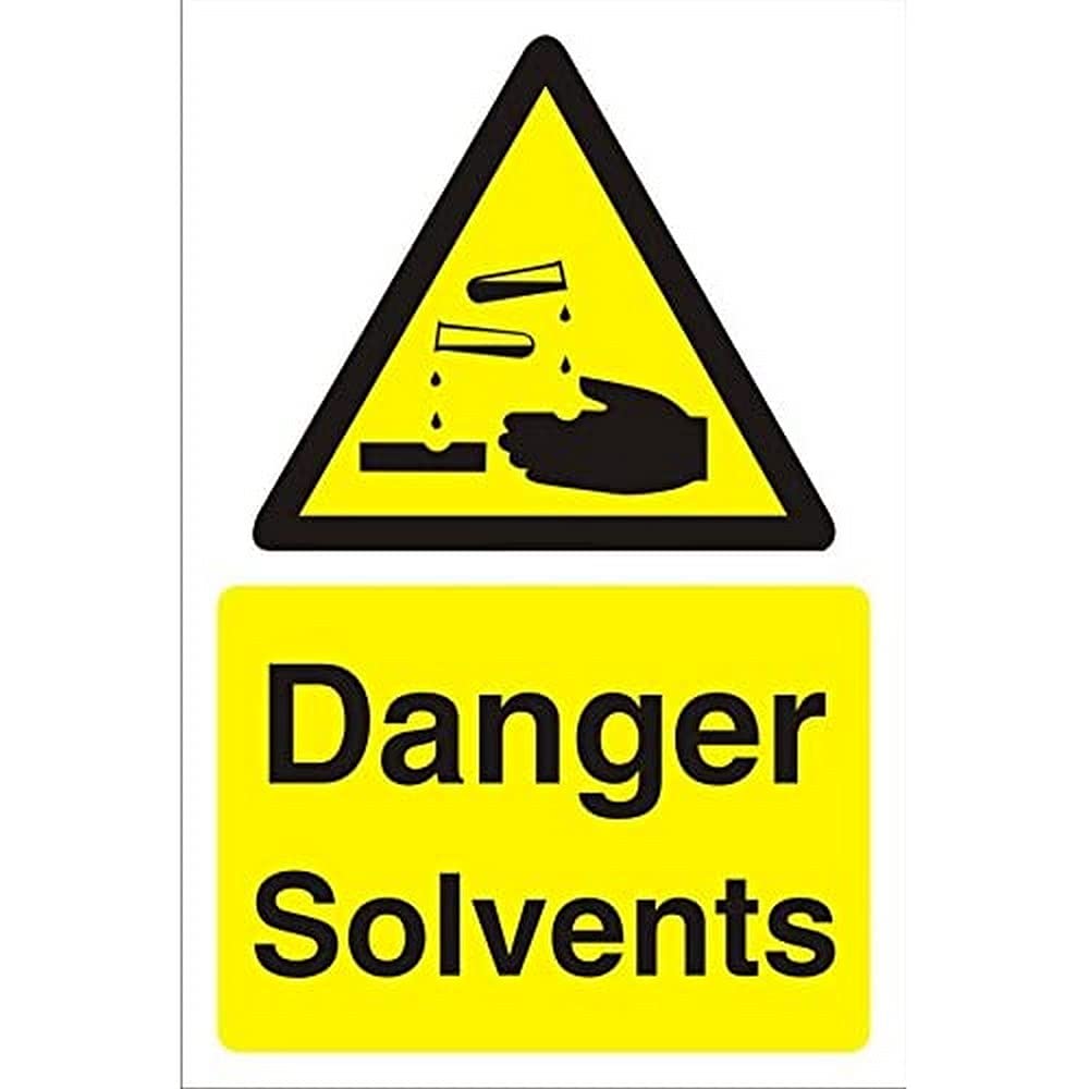 Seco Danger Solvents Sign, 400mm x 600mm - 3mm Foam PVC
