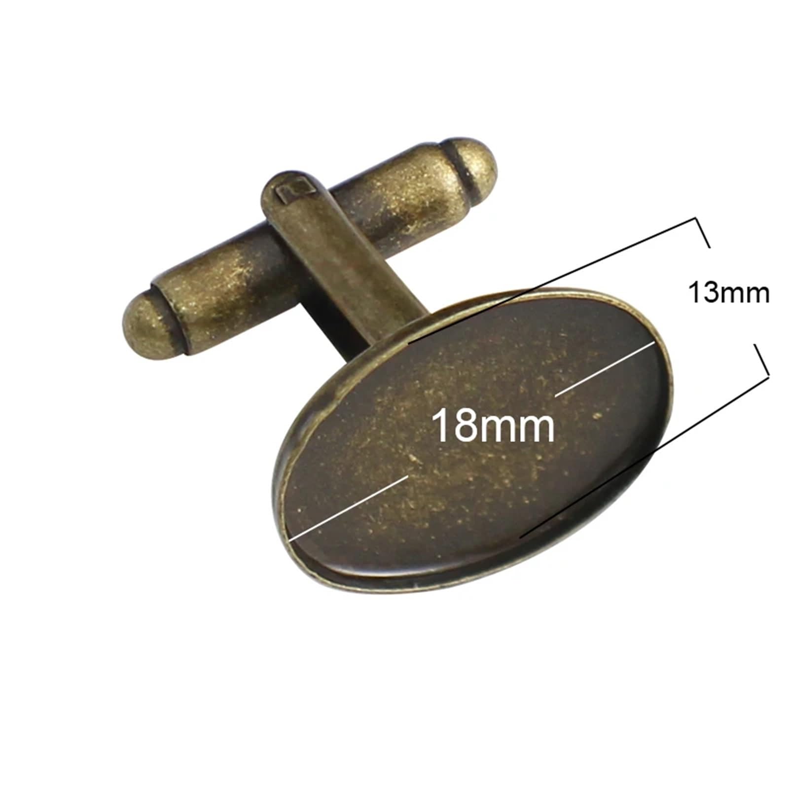 Puste spinki do mankietów 20 szt. Mosiądz 13x18mm owalna baza spinek do mankietów spersonalizowane półprodukty półfabrykaty biżuteria hurtownia