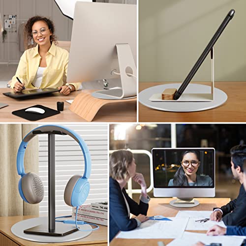 Image of 360 Rotation Monitor Swivel Base Computer Screen Monitor Stand | Flat Panel Turntable Rotating Swivel Base for Mac Laptop Potted Plants, Arts Crafts Display Stand