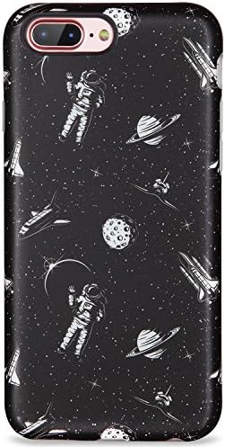 LUMARKE iPhone 7 Plus Case,iPhone 8 Plus Case,Slim-Fit Matte TPU Clear Bumper Flexible Rubber Silicone Thin Protective Phone Case Cover for iPhone 7 Plus 8 Plus (in The Space-#50)