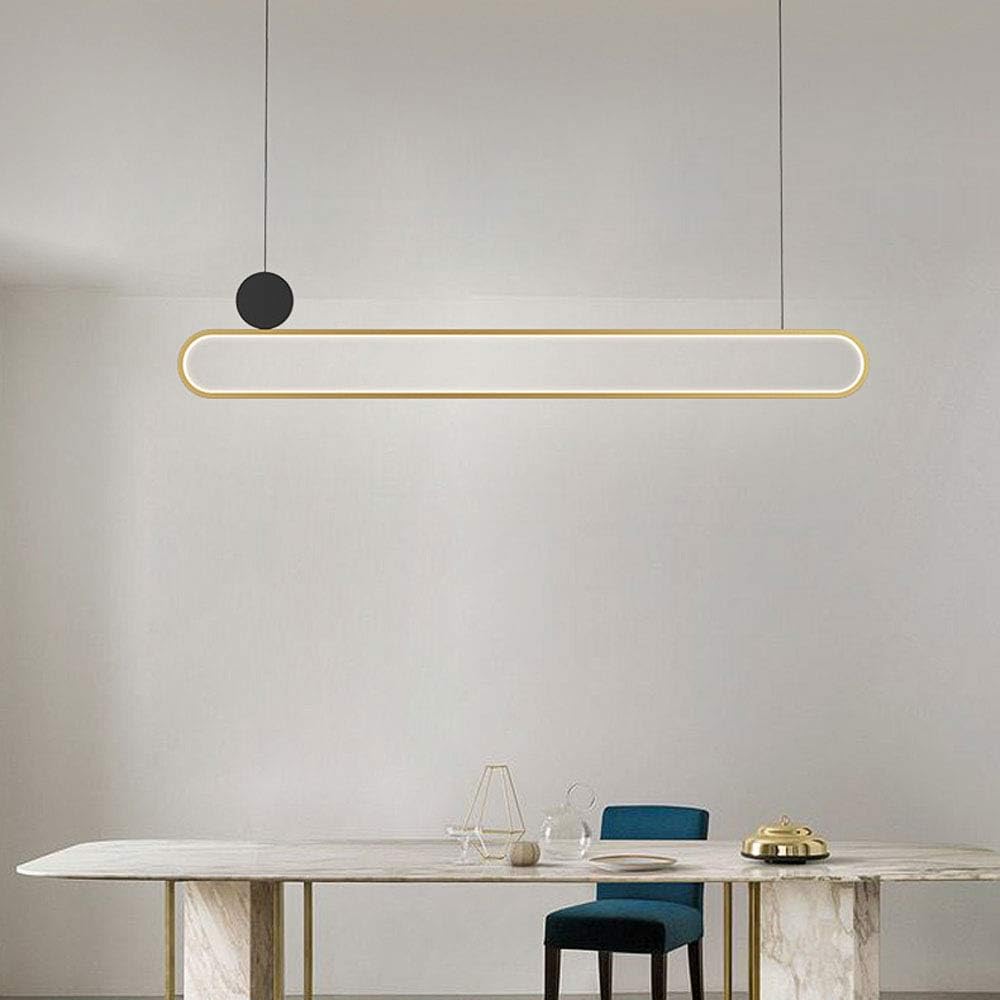 HXYSXHJUO led Linear Rectangular Pendant Light d Dining Table Chandelier dimmable Island Fixture Hanging lamp for Kitchen Room