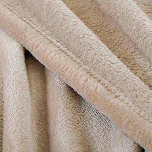 Bourina Fleece Blanket Flannel Throw Blanket (Beige,Throw Size) Lightweight Cozy Microfiber Blanket For Sofa, Couch, Bed, Camping, Travel, 50X60 Inches #TOP3