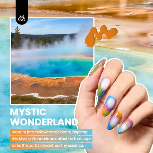 Image of Beetles Gel Nail Kit, Mystic Wonderland Gel Polish Set, 36 Colors Burgundy Brown Orange Red Polish Kit with Base Coat Glossy Matte & Glitter Top Coat Soak Off UV Led Nails Gifts for Women