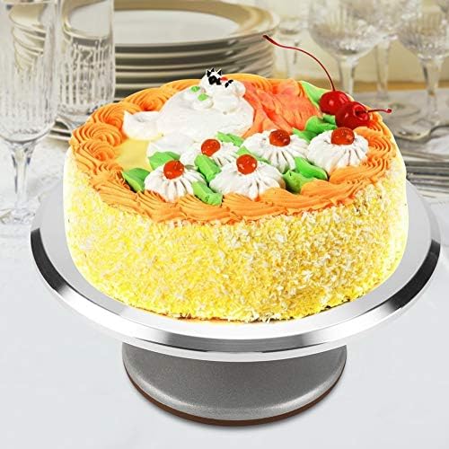 Revolving Cake Turntable ,12" Aluminum Alloy Rotating Revolving Decorating Stand Pastry Baking Decor Tool Baking Cake Decorating Supplies
