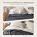 Madison Park 100% Cotton Blanket, Trendy Woven Waffle Weave Design, All Season, Lightweight, Breathable, Soft and Cozy Casual Summer Cover, for Bed, Couch and Sofa, Full/Queen, Dark Grey