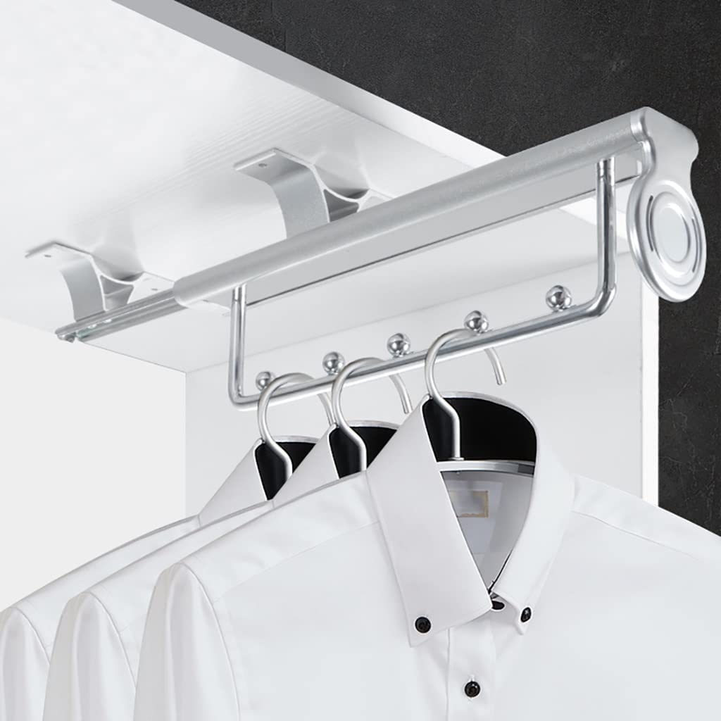 corner wardrobe， Clothes Rail 250-450Mm With Metal Base Extendable Closet Rod For Save Wardrobe Space(450mm)