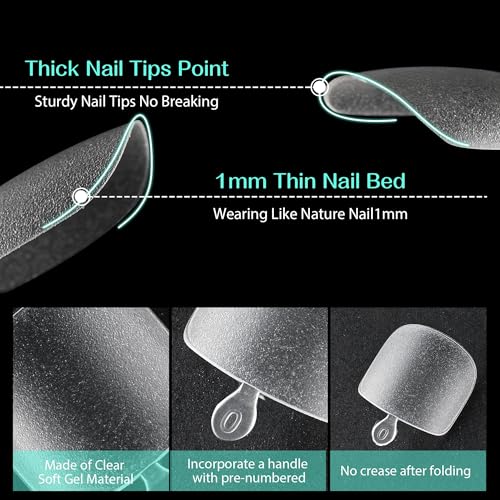 Image of UNA GELLA Toe Nail Tips 312Pcs Short Square False Soft Gel Full Cover ToeNail Tips Matte Press on Fake Toenails 12 Sizes Pre-shape Acrylic Toenails Tips For Nail Extension Home DIY Nail Salon