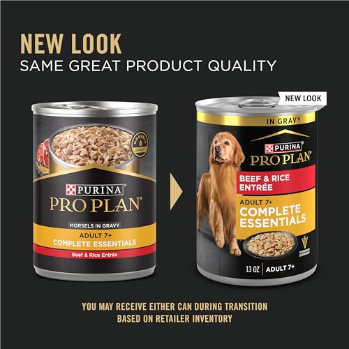 Image of Purina Pro Plan Senior Wet Dog Food, 7 Plus, Beef & Rice, (12) 13 oz