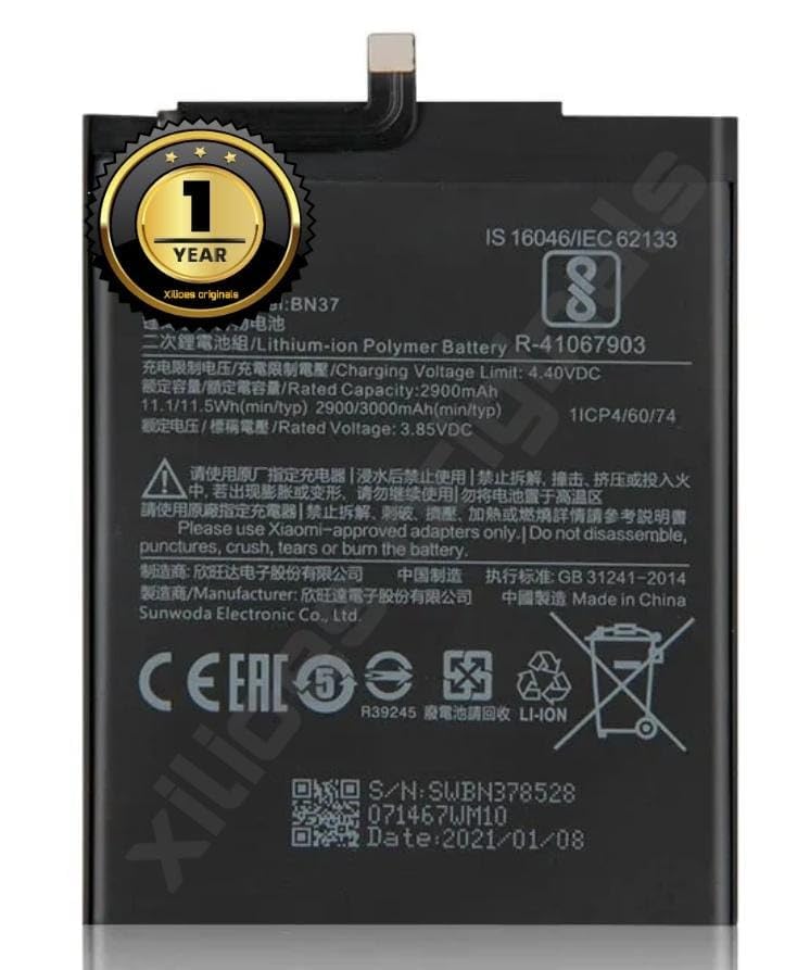 Image of BN37 Battery for Redmi 6 | Mi 6A (3000mAh) Battery with 1 Year Warranty** (B107)