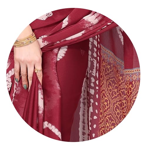 Image of MIRCHI FASHION Saree for Woman Chiffon Shibori Printed | Lightweight Regular Use and Professional Office Sari with Blouse Piece