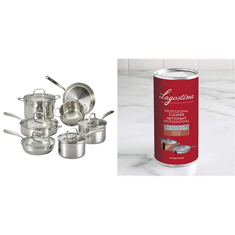 Lagostina Q939SC64 Tri-Ply Stainless Steel Cookware Set (12-Piece