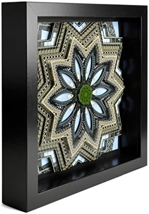 KaleidEscapes 3D Paper Sculpture Framed Shadow Box, Eiffel Tower