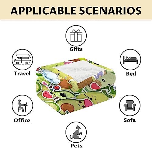 Blanket for Girls - 40"x50" Cute Avocado Throw Gifts - Colorful Soft Fuzzy Blankets for Bed, Couch & Living Room