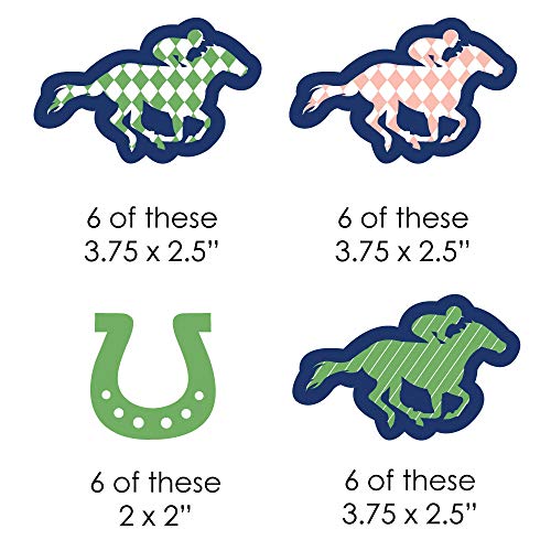 Set de 24 Pitillos Decorativos de Papel Kentucky Horse Derby miniatura 2