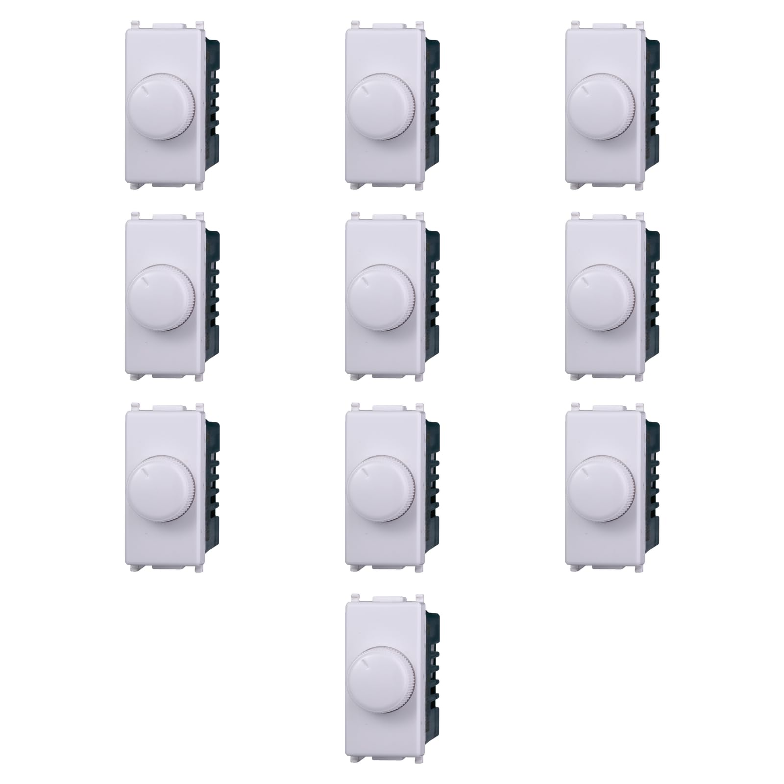 10 variateurs, réglage 100 W-1000 W, modules blancs, compatible avec Vimar Plana, fruits, interrupteurs, boutons, déviateurs, gradateurs, capteurs, PIR, buzzer, pour plaques originales et compatibles