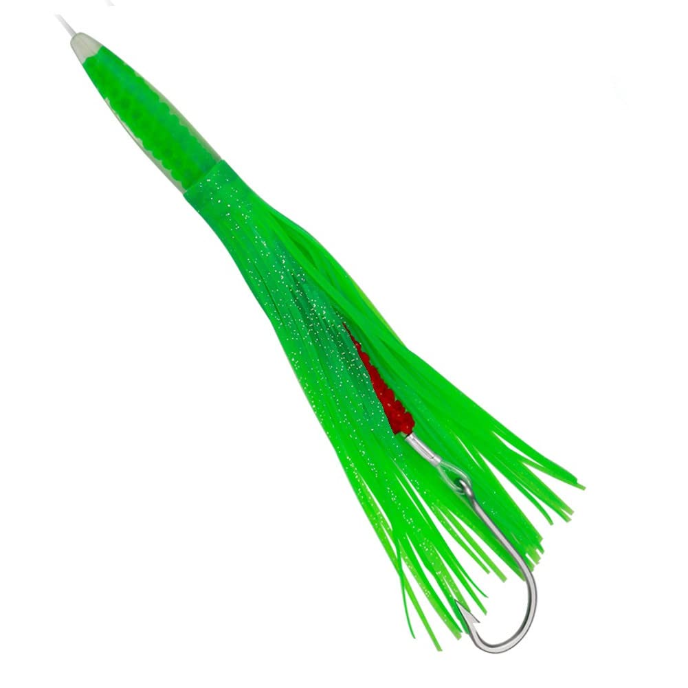 OCEAN CATSaltwater Offshore Squid Skirts Octopus Soft Trolling Lures with Circle Hook Cable Fishing Baits Tackle for Big Game Marlin Tuna Mahi Dolphin Durado Wahoo