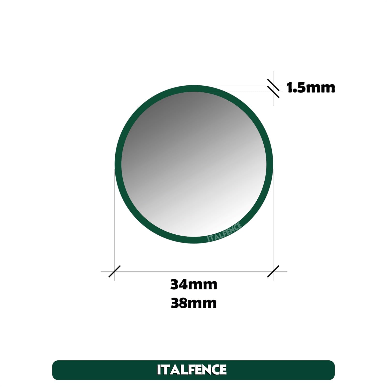 Set de 10 tornapuntas tubo redondo plastificado verde [H125cm, Ø34mm]