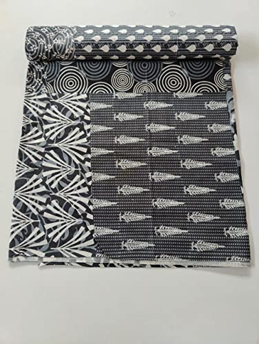 Image of Floral Printed Cotton Fabric Cloth Hand Block Print Fabric Women Material Running Jaipuri Hand Block Printed Women Dress Material Kurtis Natural 44 inch Inches Width 2.5 Meter (Pattern18)