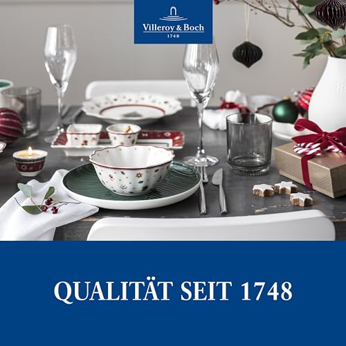 Villeroy & Boch - Toy's Delight Dip Set 4 Teilig, Servierplatte mit Schälchen, Dipschälchen Set Weihnachten, Tischdekoration Toys, Serviertablett, Schalen, Weihnachtsgeschirr, Premium Porzellan