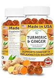 Lunakai USA Made Turmeric Gummies with Ginger & BioPerine – High Absorption Turmeric and Ginger Supplement for Inflammation, Joint & Immune Support, 60ct