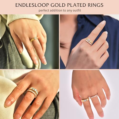 Eternity Marquise Engagement Band Ring Set Gold Plated Ring Stack Size 6 by ENDLESLOOP - Used condition - Image 4