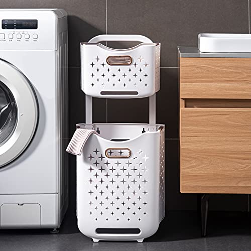 Cesta de lavandería plegable SIXRUN antiolor con asas para ropa húmeda 6