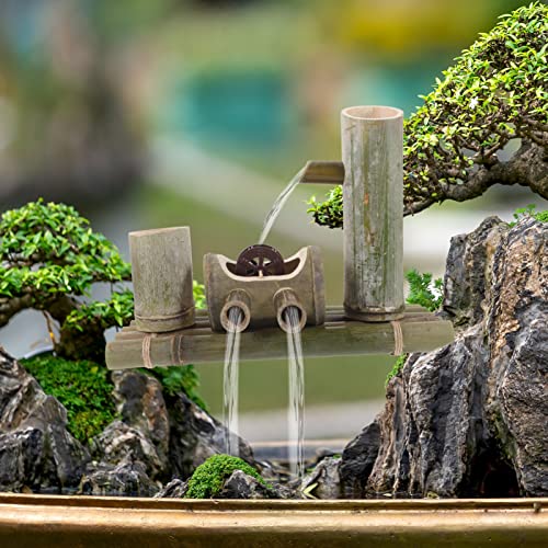 Ganazono Bamboo Water Fountain Adjustable Pouring Bamboo Fountain Fish Tank Water Circulation For Indoor Outdoor Zen Garden Decor #TOP4