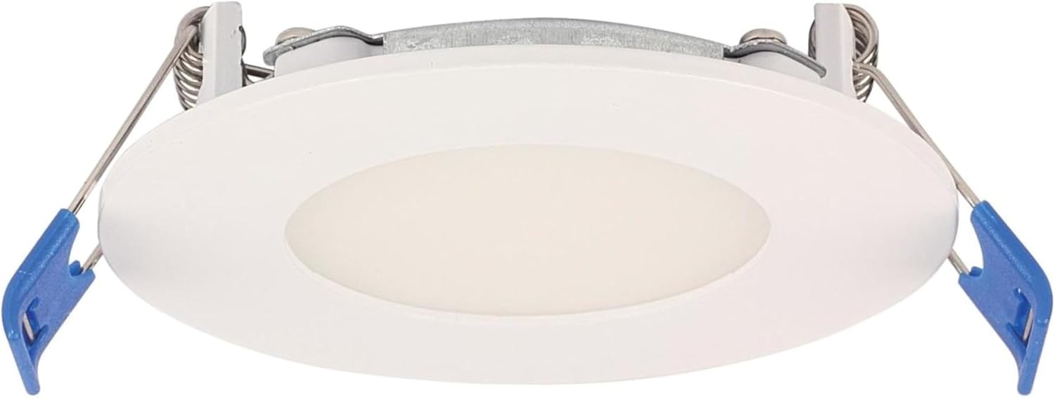 Westinghouse Lighting 5216100 8 Watt (45 Watt Equivalent) 3-Inch Slim Recessed LED Downlight with Color Temperature Selection, Dimmable, White Trim