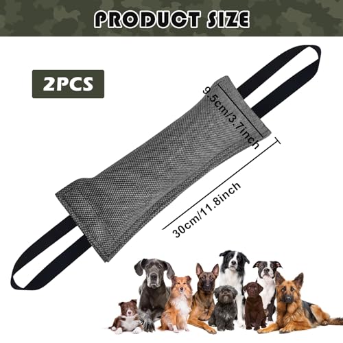 Beisswurst Für Hunde, 2 Stück 30cm Jute Beisswurst, Beißwursts Hunde Mit 2 Griff, Sehr Robustes Hundes Beisswursts, Hundes Training Zubehör, Zerrspielzeug Hund Zum Training Zerrspielzeug (Grau)